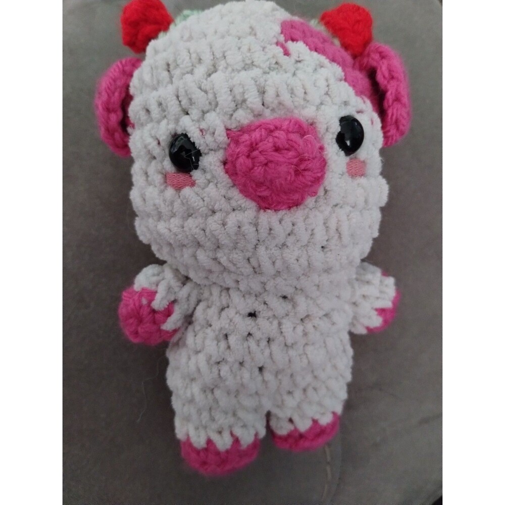 Handmade Crochet Pig Character 5"
